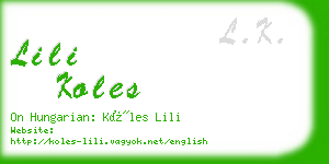 lili koles business card